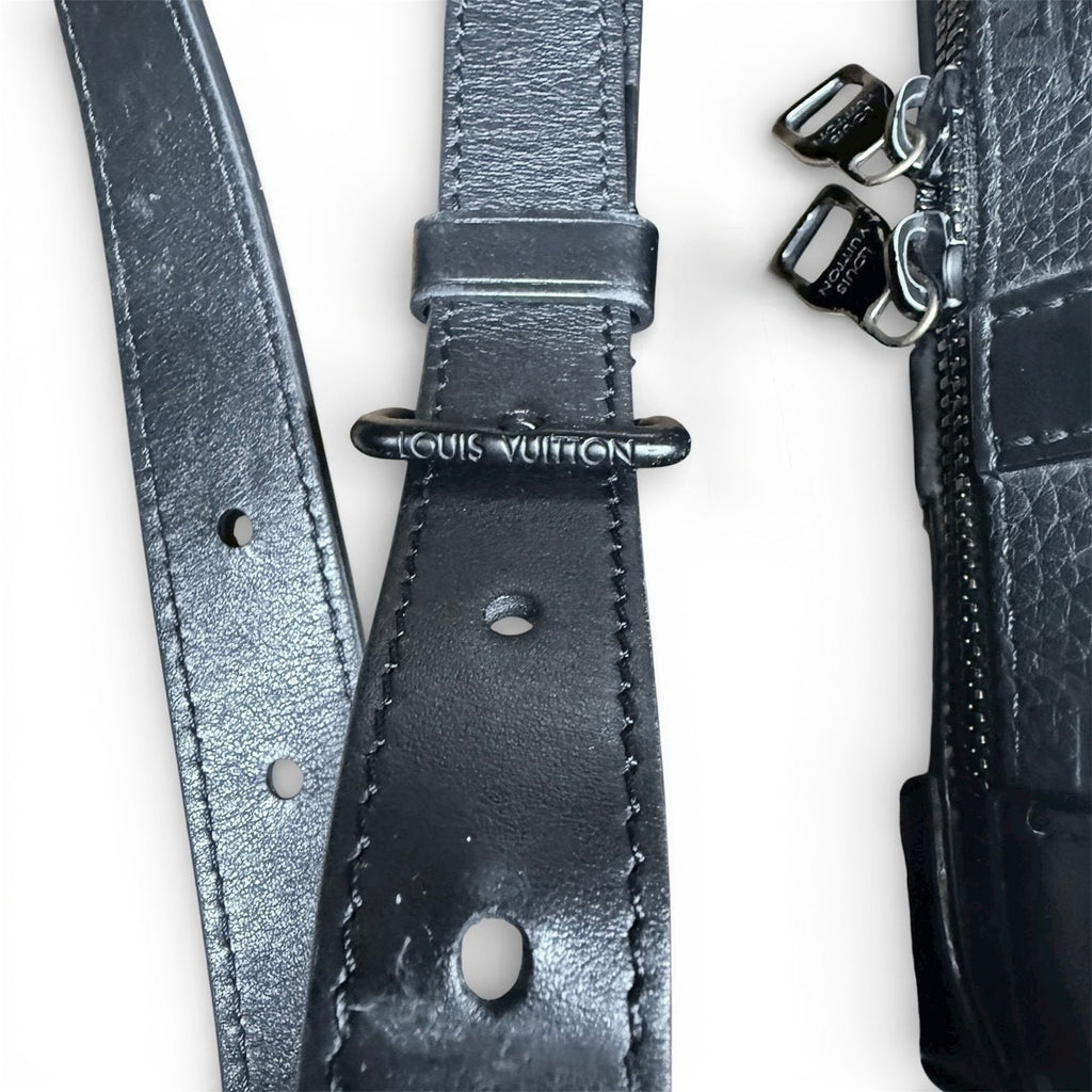 LOUIS VUITTON Monogram Eclipse Soft Trunk Shoulder Bag Black M80224 ルイ・ヴィトン モノグラム エクリプス ソフトトランク