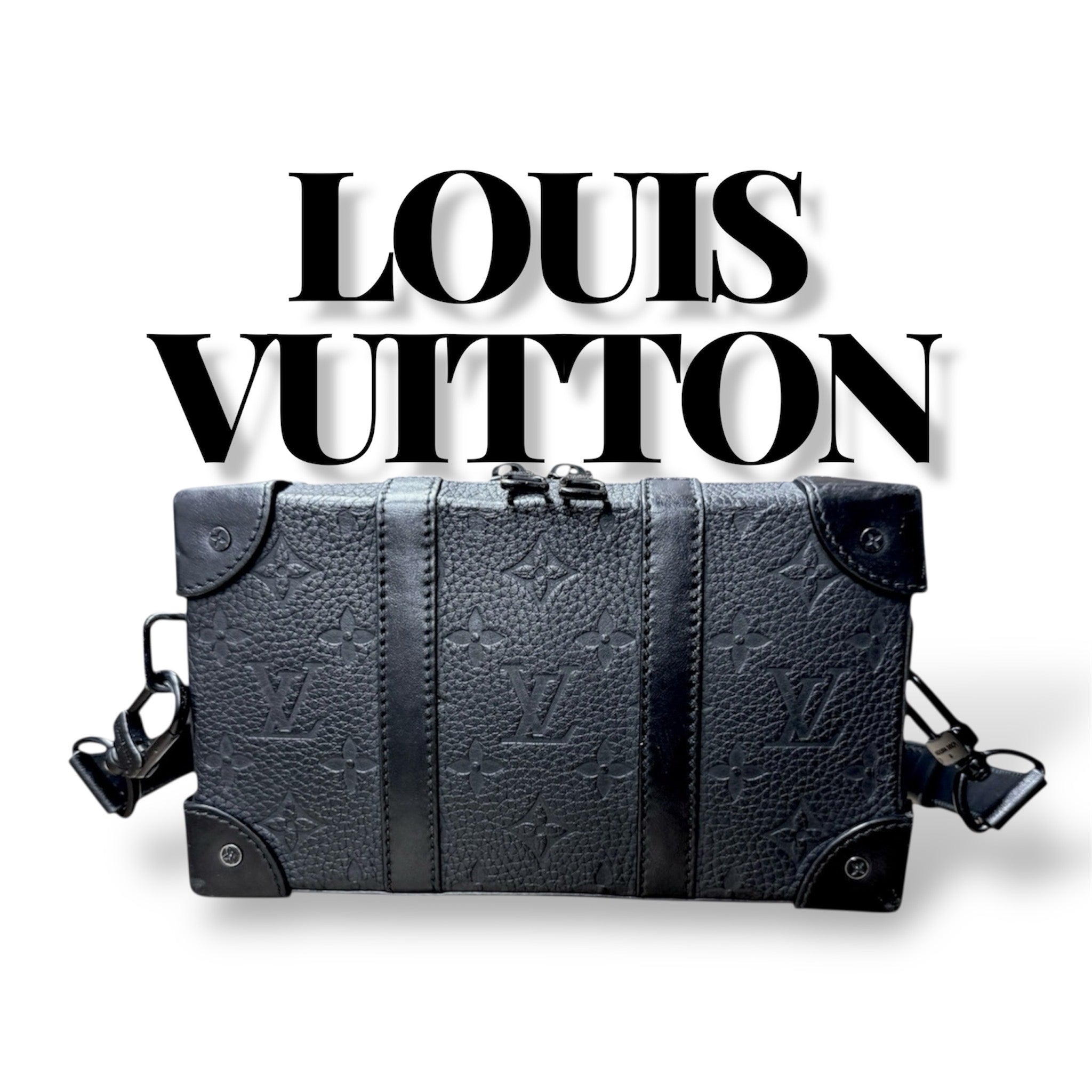 LOUIS VUITTON Monogram Eclipse Soft Trunk Shoulder Bag Black M80224 ルイ・ヴィトン モノグラム エクリプス ソフトトランク