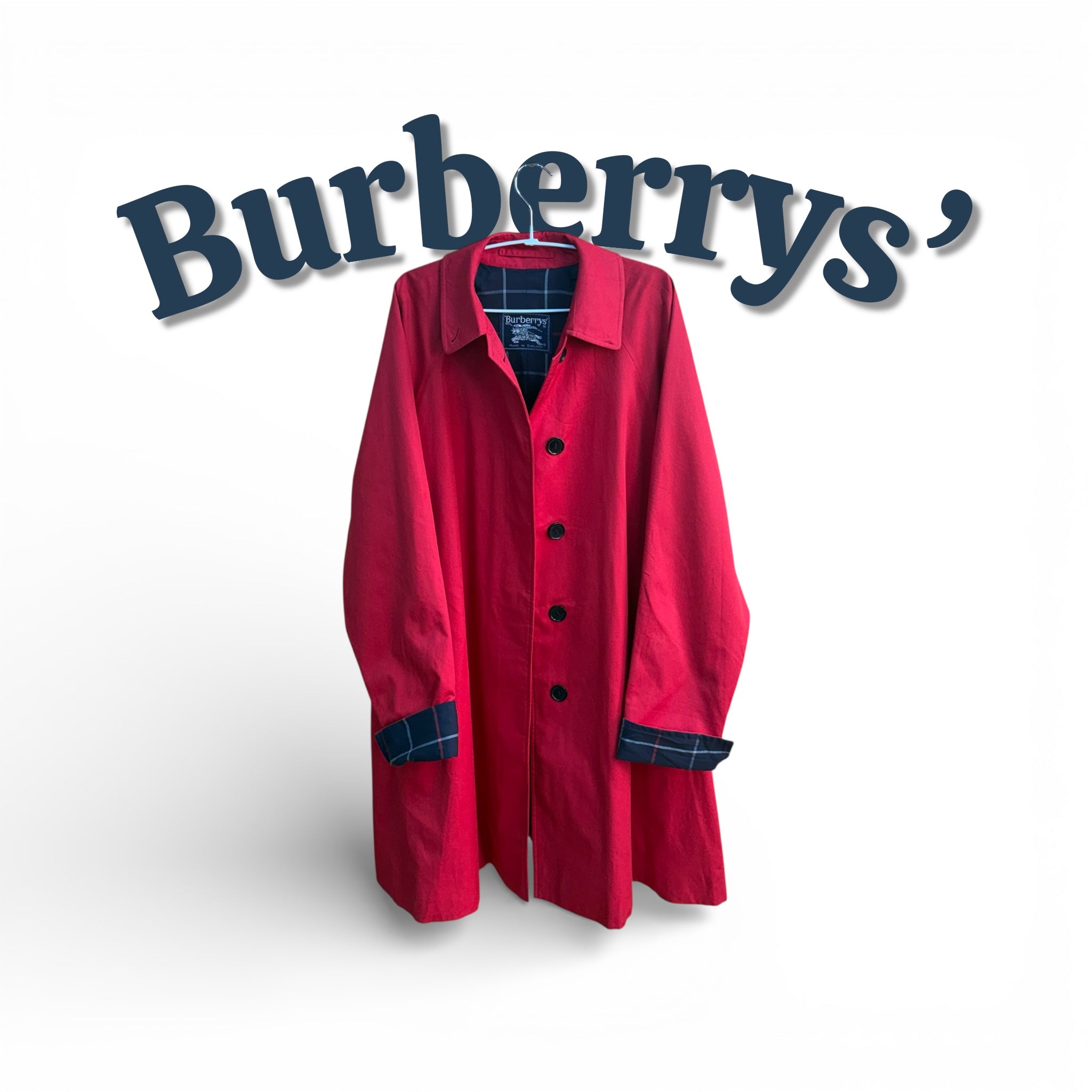 Extremely Rare Red Burberrys Balmacaan Coat 80s 英国製 バーバリーズ ヴィンテージ ノバチェック