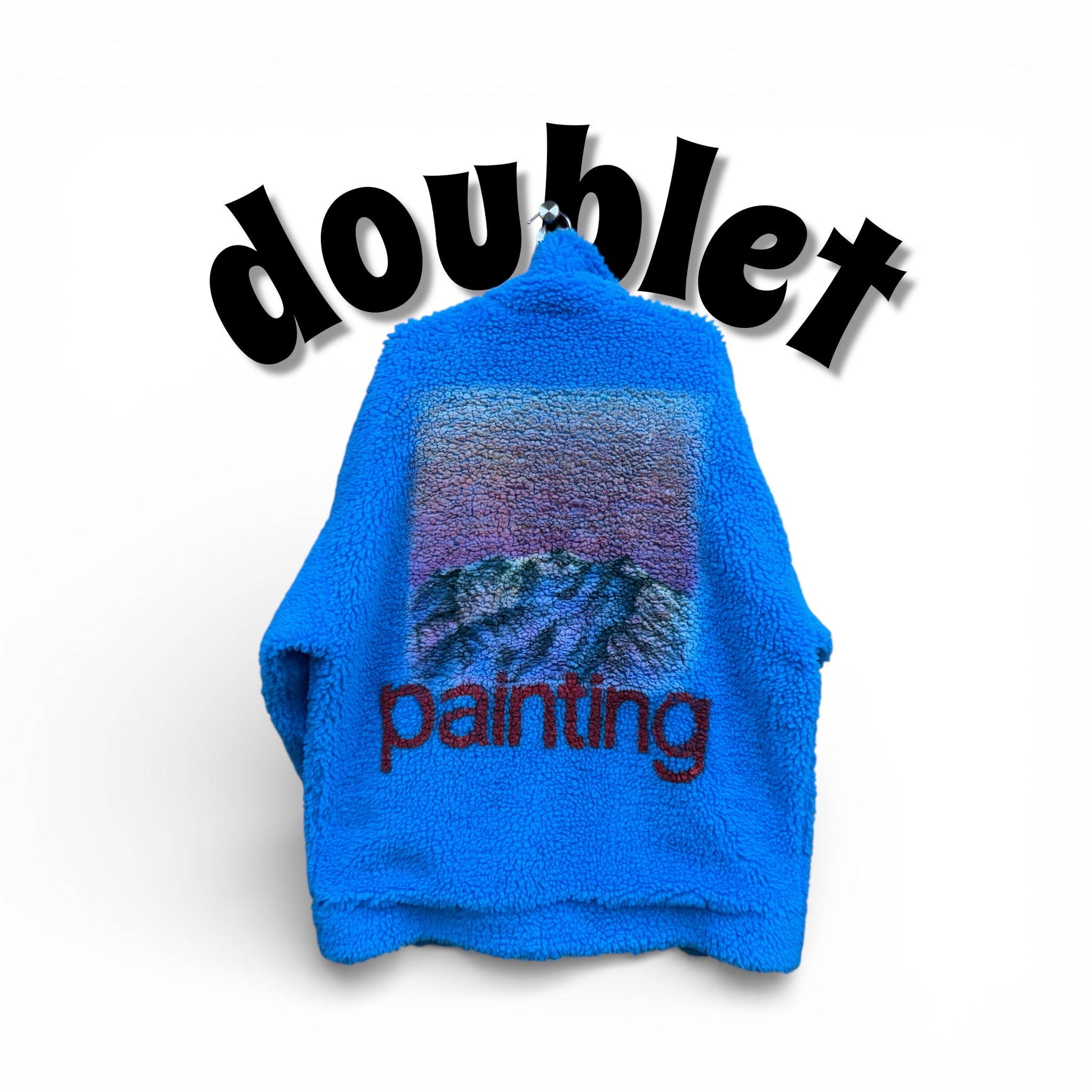 doublet Painting Back Boa Jacket Blue ダブレット ペイント バックプリント ボアジャケット ブルー