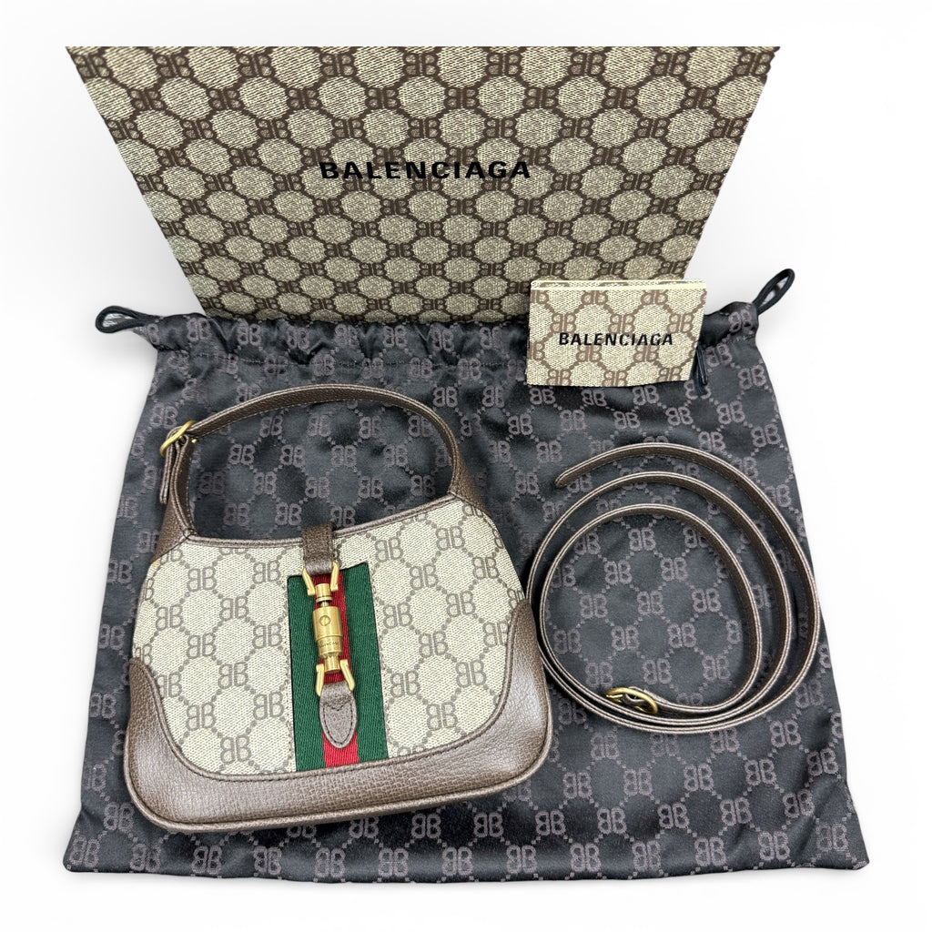 GUCCI × BALENCIAGA The Hacker Project Jackie 1961 Mini Bag BB Monogram Canvas グッチ × バレンシアガ ザ ハッカー プロジェクト ジャッキー1961 ミニバッグ