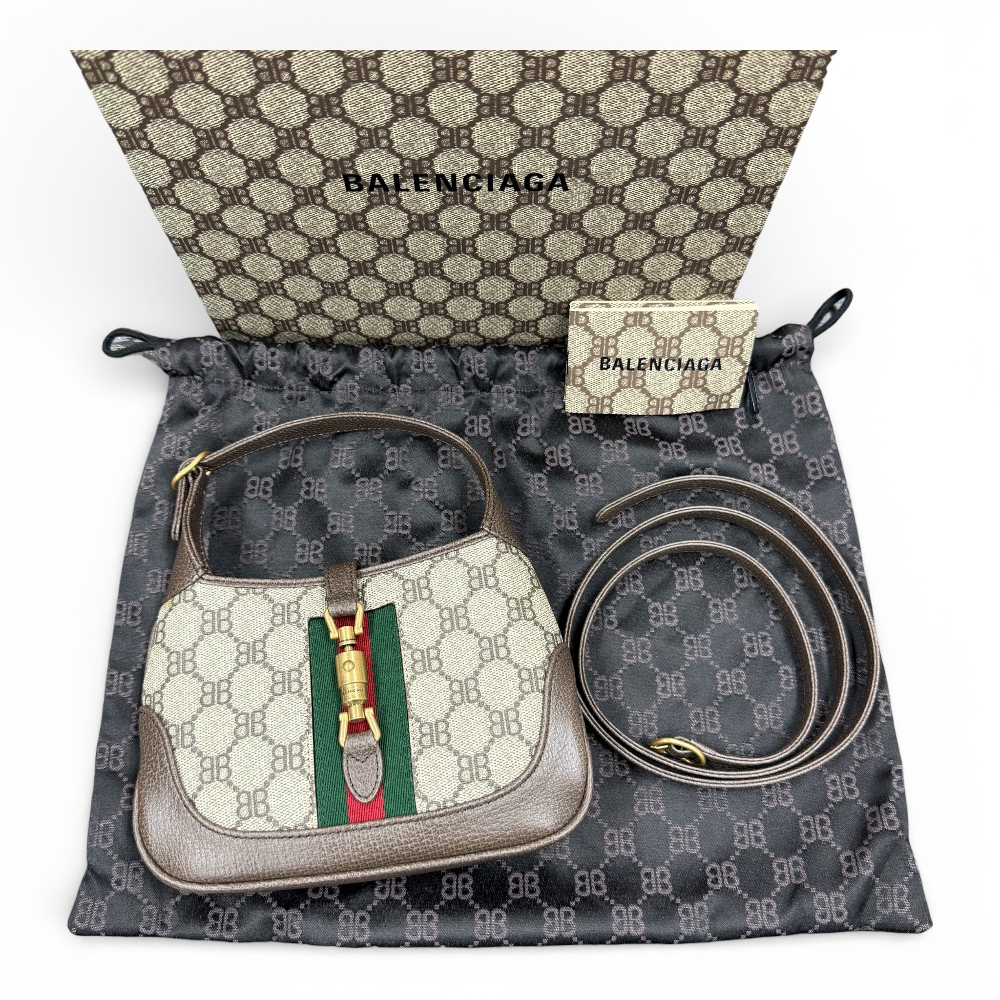 GUCCI × BALENCIAGA The Hacker Project Jackie 1961 Mini Bag BB Monogram Canvas グッチ × バレンシアガ ザ ハッカー プロジェクト ジャッキー1961 ミニバッグ