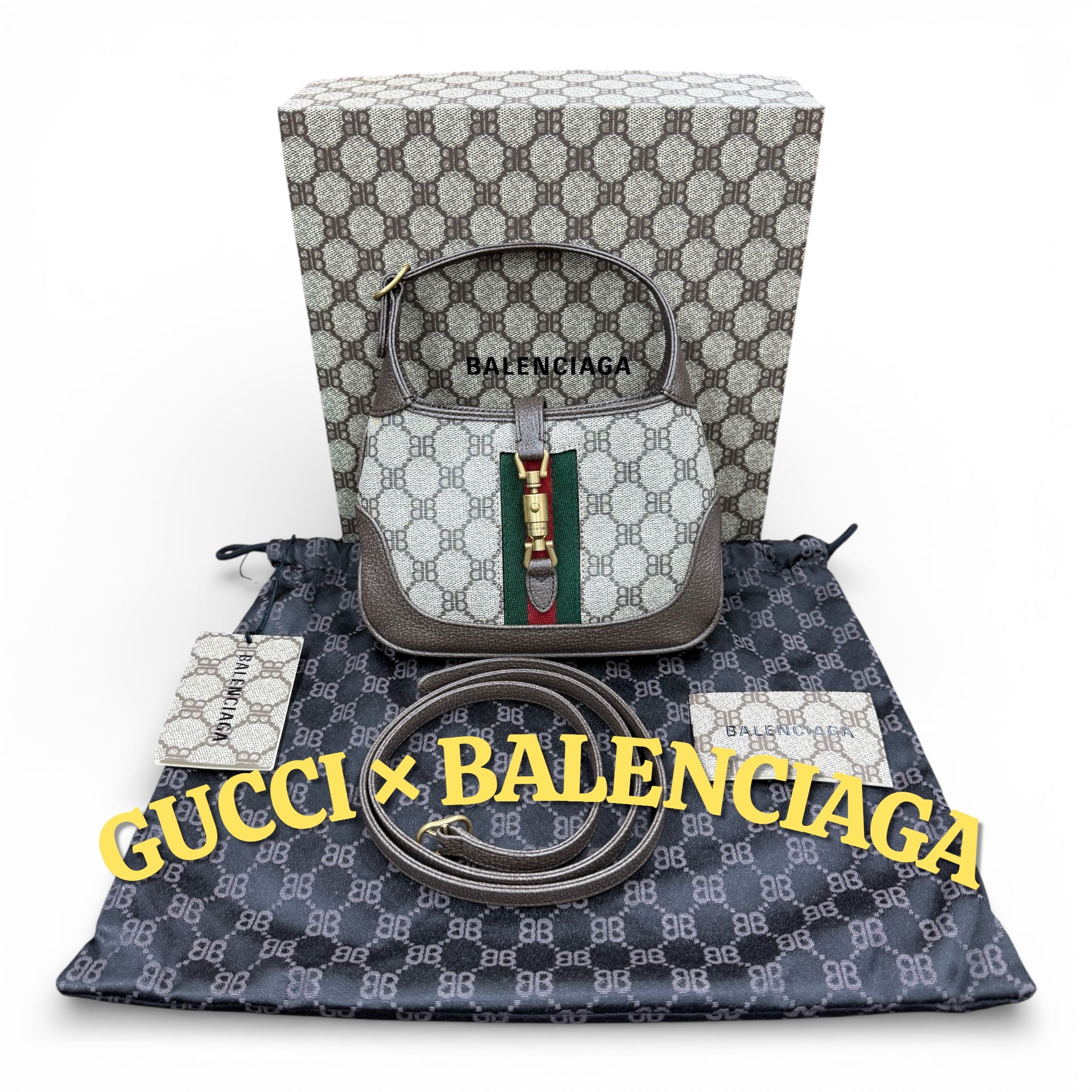 GUCCI × BALENCIAGA The Hacker Project Jackie 1961 Mini Bag BB Monogram Canvas グッチ × バレンシアガ ザ ハッカー プロジェクト ジャッキー1961 ミニバッグ