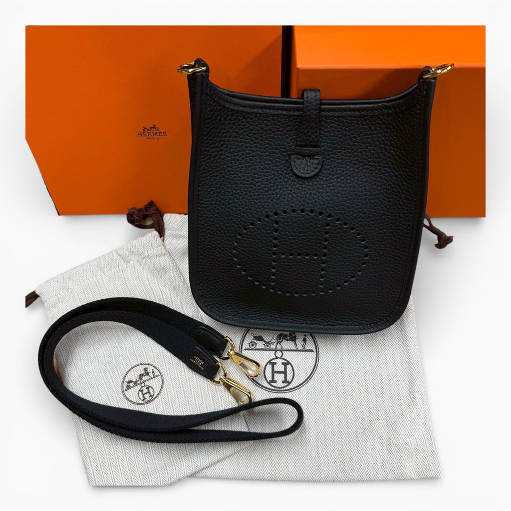 HERMÈS Evelyne TPM Black Gold Hardware Stamp K エルメス エヴリン TPM ブラック ゴールド金具 刻印K