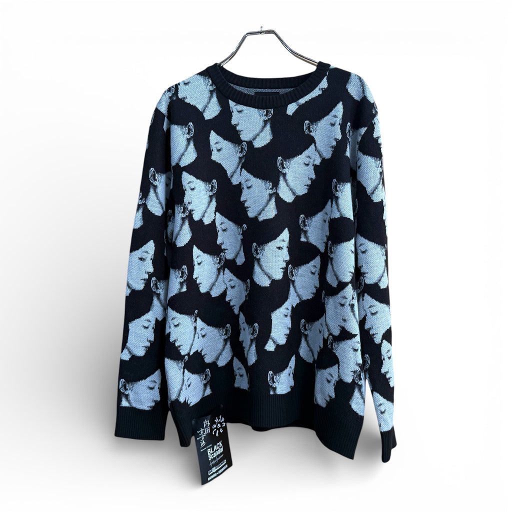 BLACK Scandal Yohji Yamamoto Graphic Knit Sweater