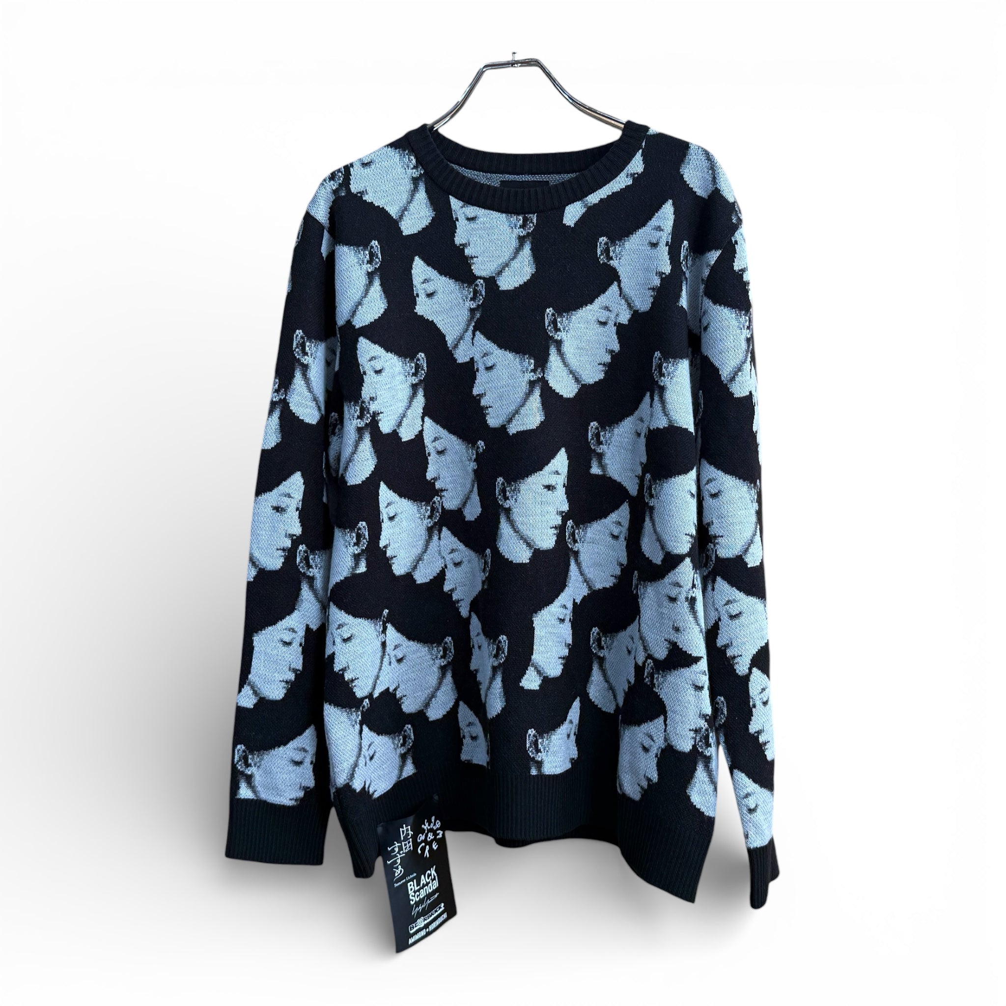 BLACK Scandal Yohji Yamamoto Graphic Knit Sweater