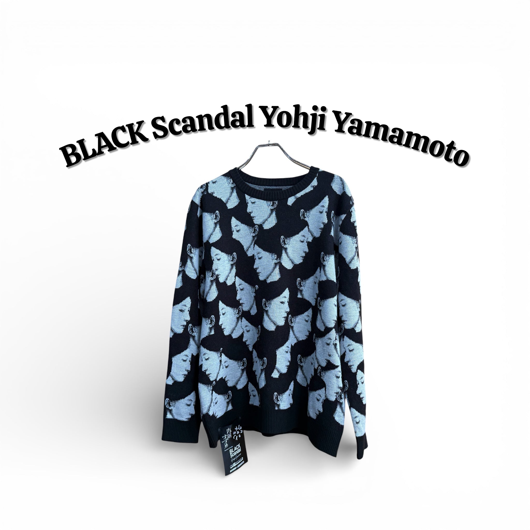 BLACK Scandal Yohji Yamamoto 長袖ニット 20aw BLACK Scandal Yohji Yamamoto Graphic Knit Sweater – VERSUSarm