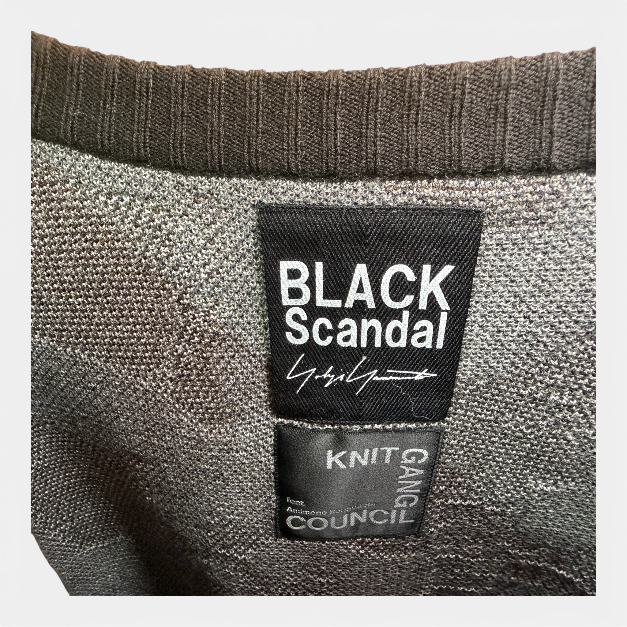 BLACK Scandal Yohji Yamamoto Graphic Knit Sweater